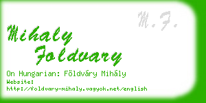 mihaly foldvary business card
